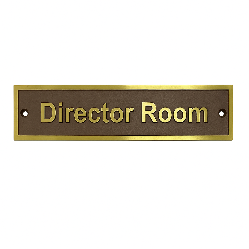 Custom Cast Brass Name Plaque – 3D Engraved Text Sign for Office Door, Home, Desk, or Wall Display - SanBit Custom Plaques